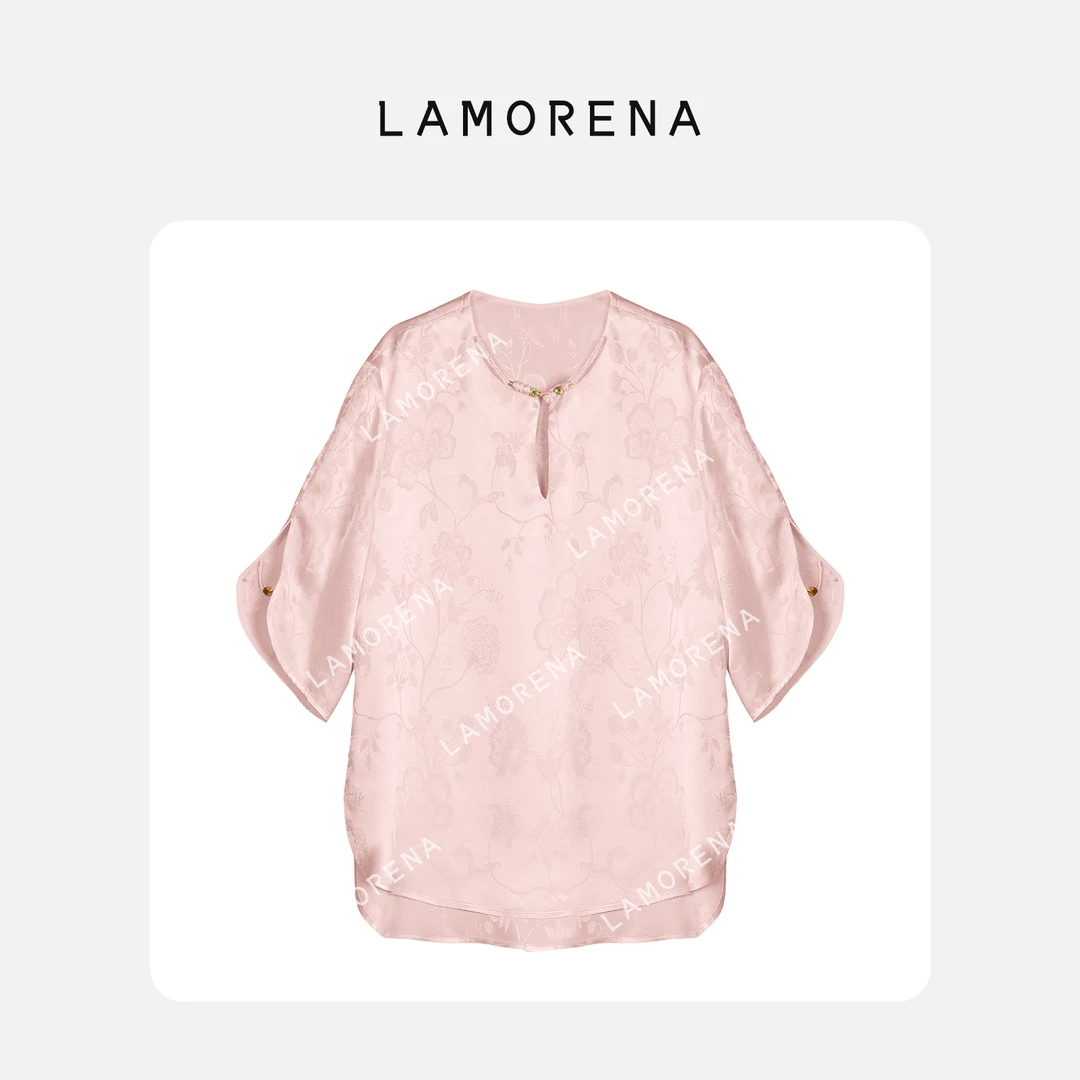 【曼姐】“锦鲤”新中式立体浮雕提花刺绣上衣 38425中国风宽松