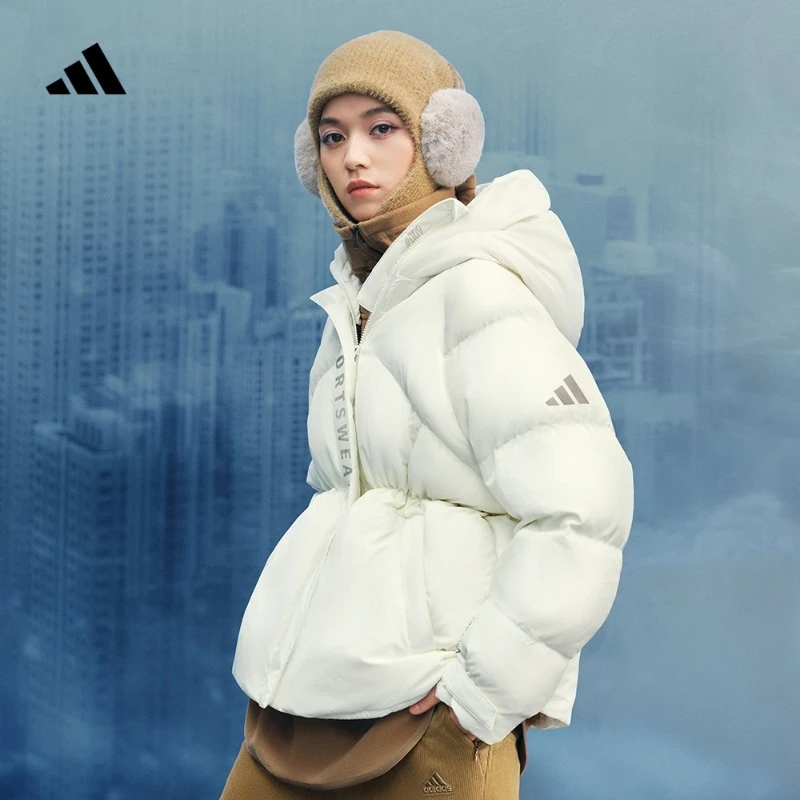 阿迪达斯 暖「芯」科技600蓬抗风温暖疏水连帽鸭绒羽绒服 JM4618