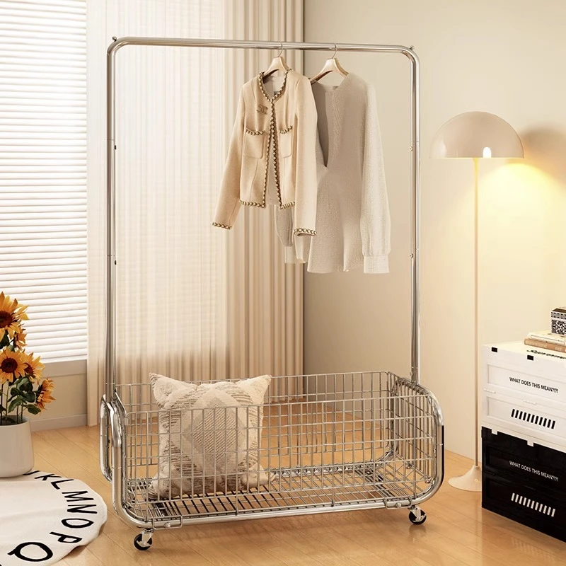 大学生卧室挂衣架落地简易金属置物架晾晒衣杆衣帽架家用室内阳台