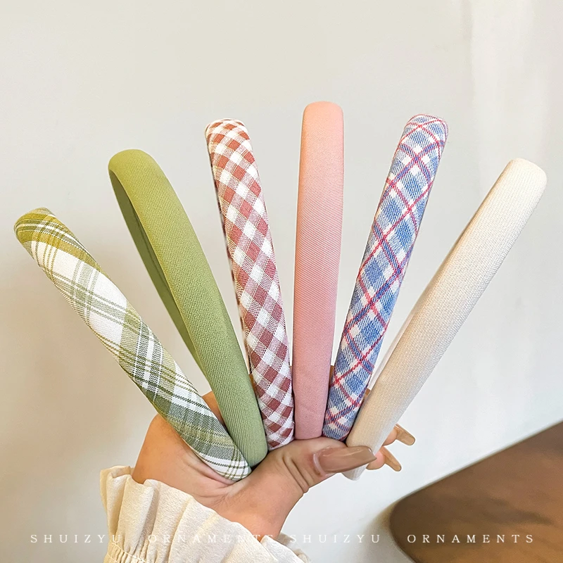 韩式芭比妆细款格子发捆女夏季发箍女款压发头箍发窟发卡女头饰