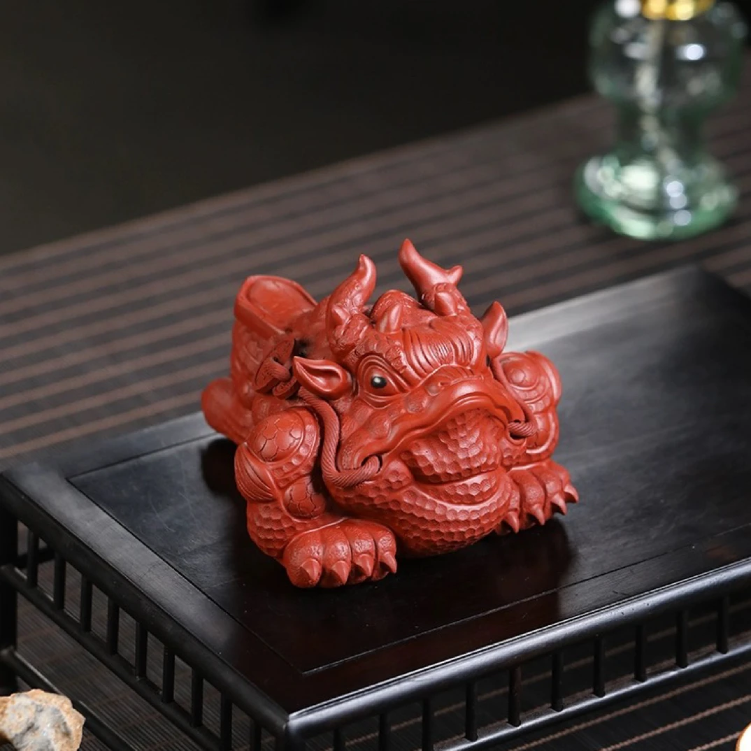 精品紫砂茶宠 小龙蟾招财金蟾 茶桌浇水可养