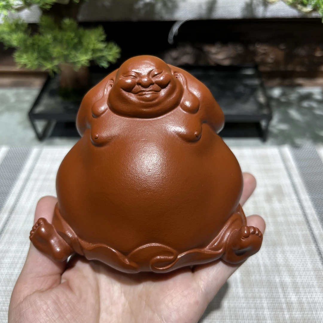 精品紫砂茶宠雕塑摆件 弥勒佛