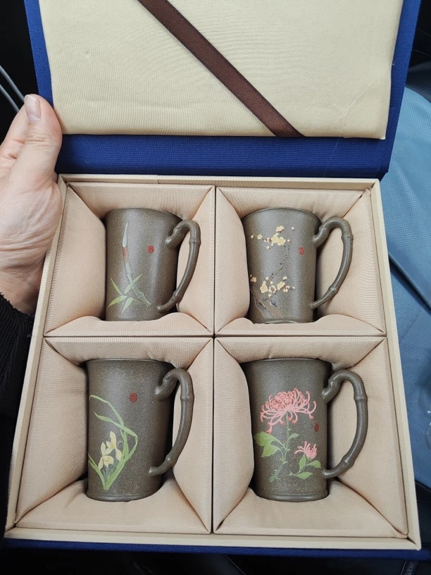 梅兰竹菊·四君子套杯 泥料青段