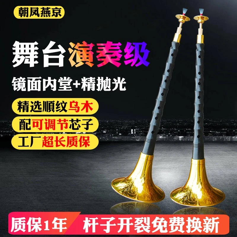 朝凤燕京唢呐乐器全套级黑檀乌木降b调二人转成人通用镜面堂D调