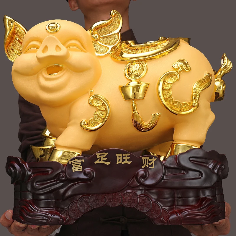 生肖猪高档工艺品一对猪家居电视柜酒柜装饰猪年乔迁新居收银送礼