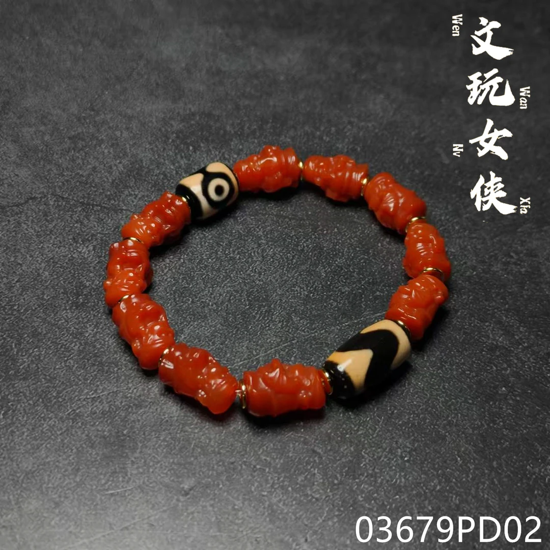 《文玩女侠慧慧》精品玛瑙手串【财神】【文玩探宝】03679PD02H3-3