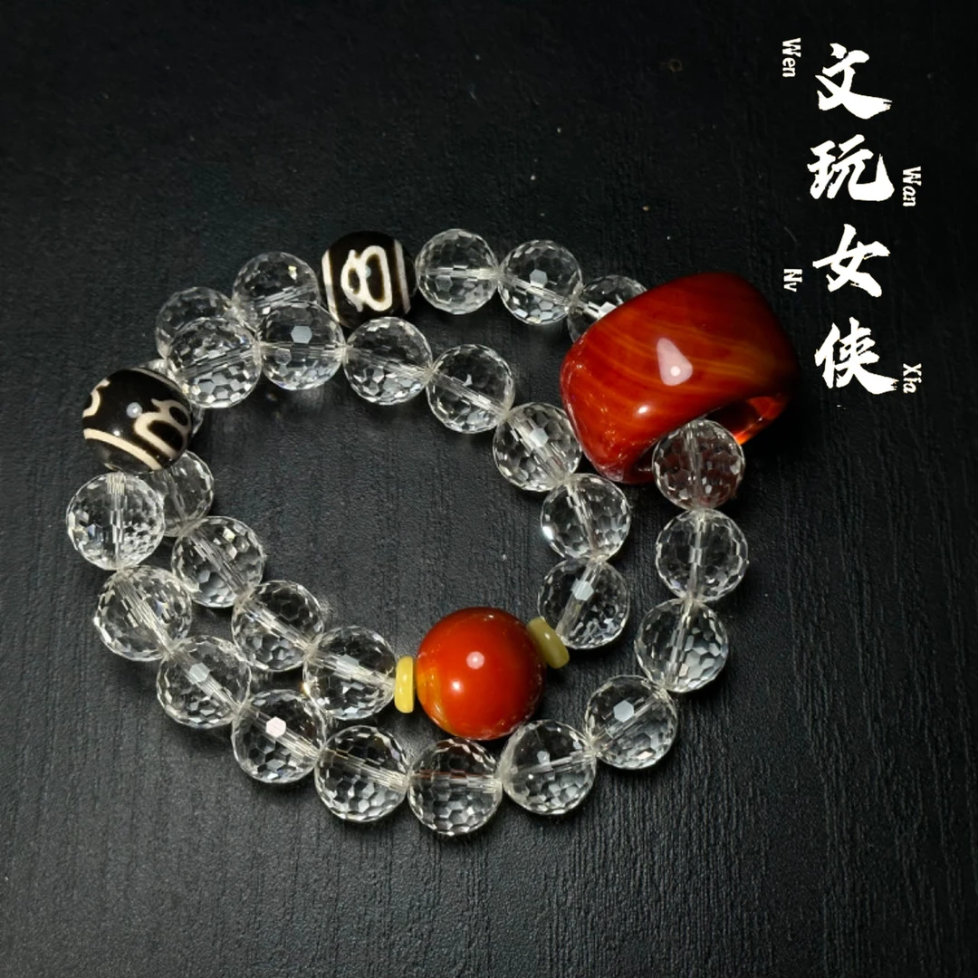 《文玩女侠慧慧》精品水晶手串手持14【男女通戴】PD02