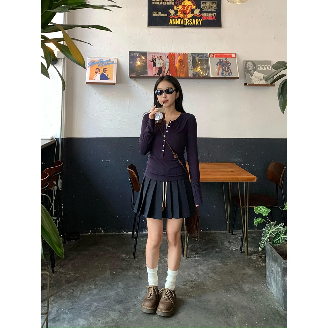 想文你SONN 少女感百褶抽身a字短裙