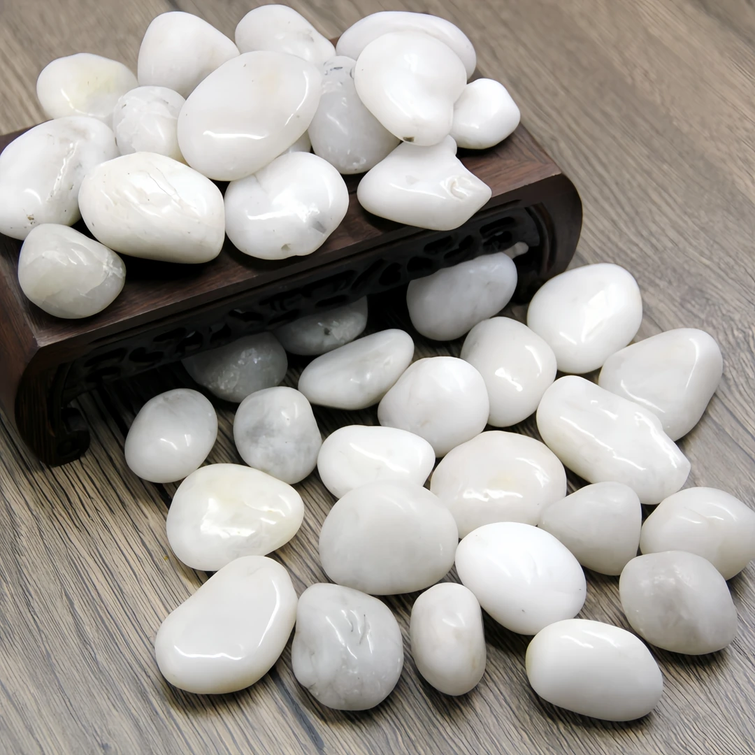 天然鹅卵石水培植物鱼缸造景阳台装饰小石头