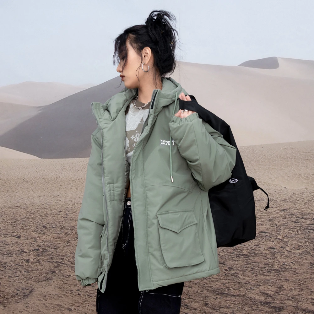 冬季新款户外休闲连帽潮流加厚情侣棉衣 M1170