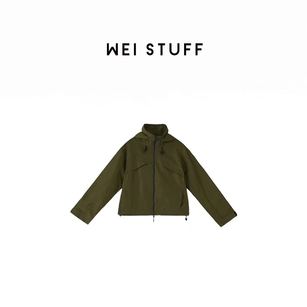 WEI STUFF 早春户外连帽立领时尚舒适宽松运动冲锋衣外套 7187