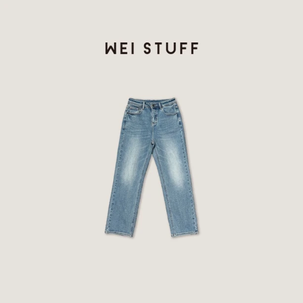 WEI STUFF  “舒适哲学”高腰百搭加绒水洗烟管牛仔裤 8107 .  S