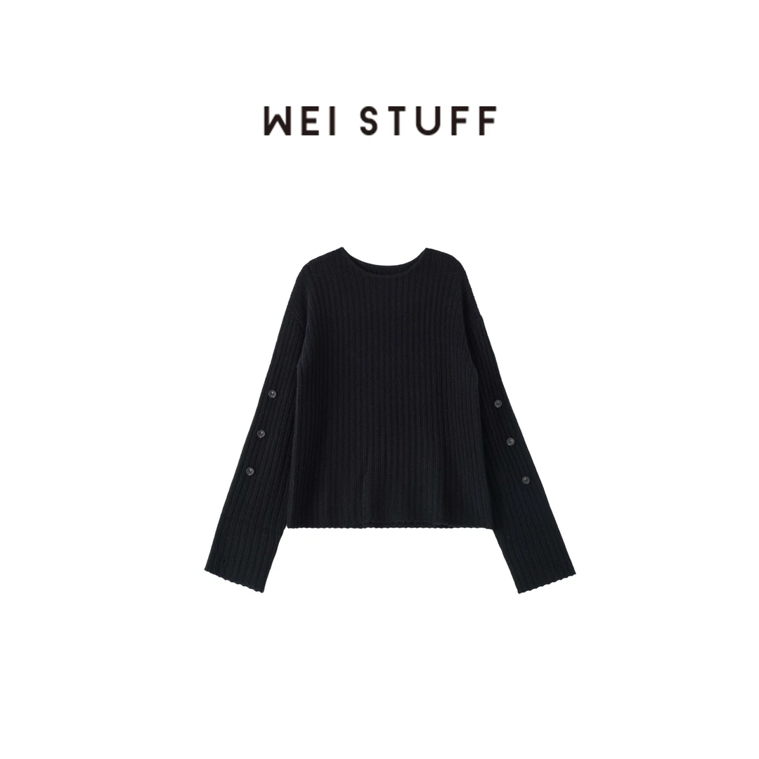 WEI STUFF“随性松弛”秋冬新款单侧纽扣羊绒套头毛衣 6946 . S