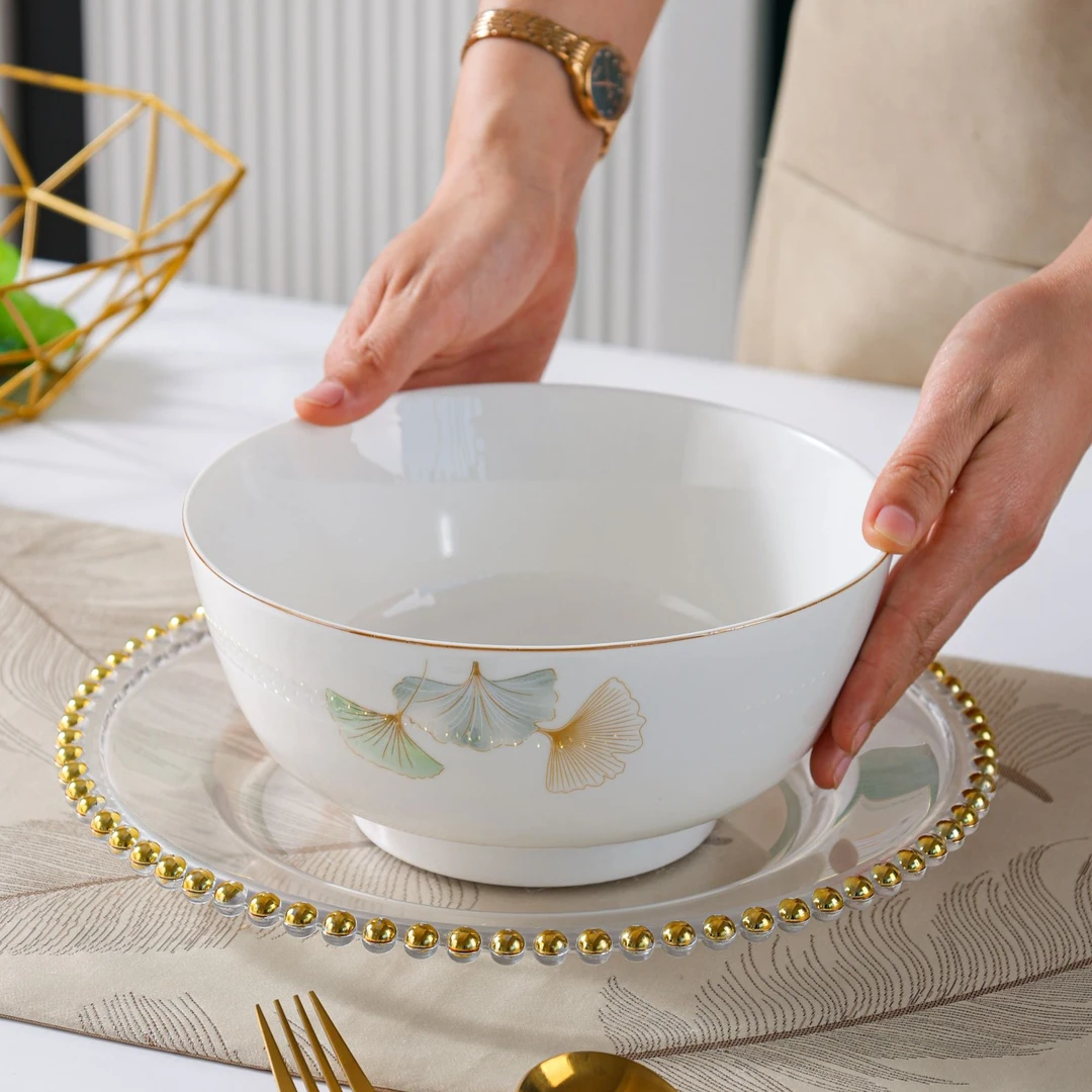 【银杏时光】7英寸汤碗家用陶瓷餐具吃菜送礼家用碗