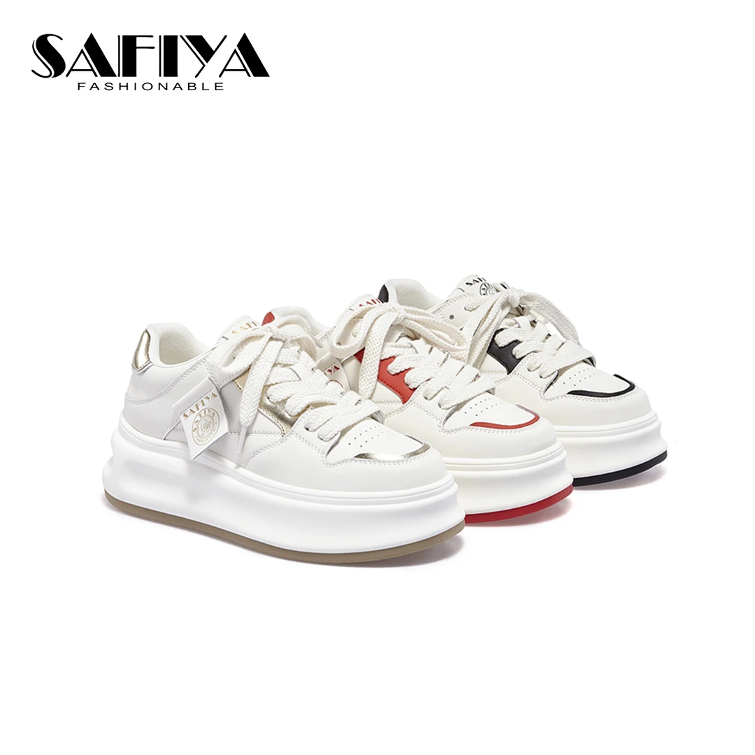索菲娅Safiya2025春季新款百搭厚底增高软底运动休闲鞋SF41112A52
