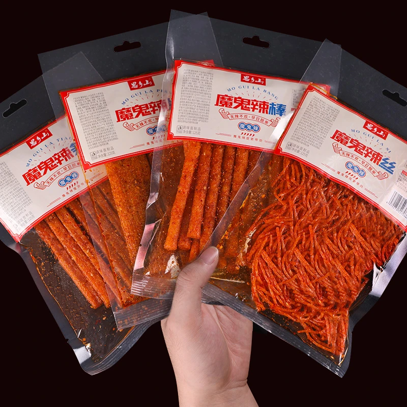 思乡山网红辣条组合魔鬼辣条125g*4包爆款辣丝童年辣条湖南特产