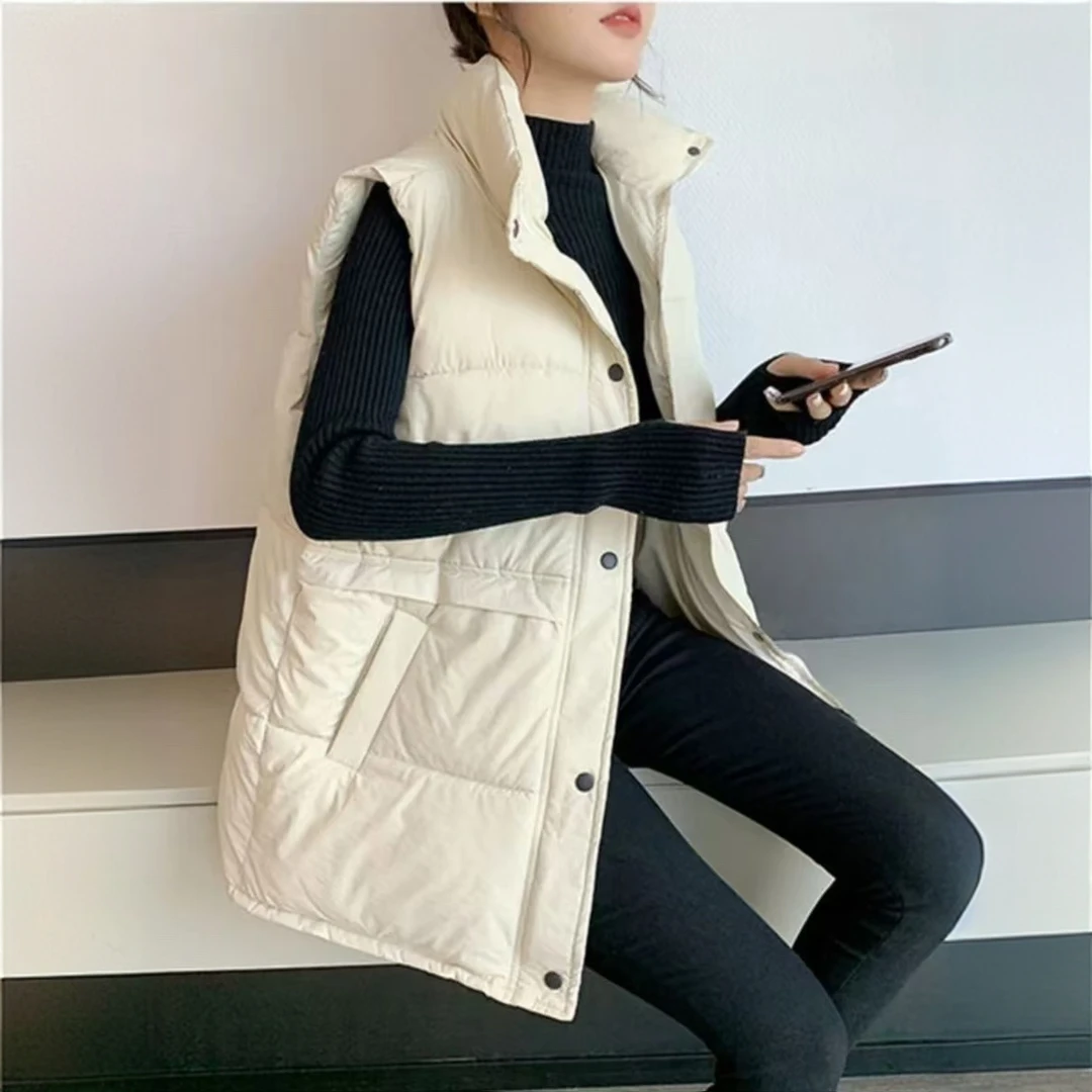 暗扣无拉链秋冬加厚宽松流行棉马甲