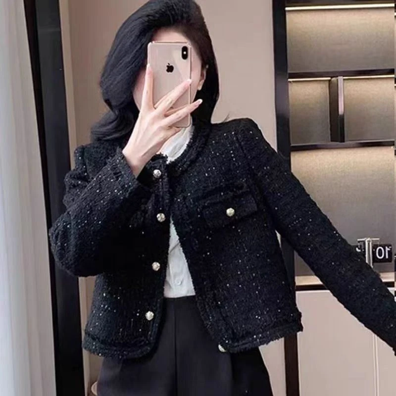 （现货+运费险）白鸭绒小香风外套女高级感秋冬新款气质外套2438-1