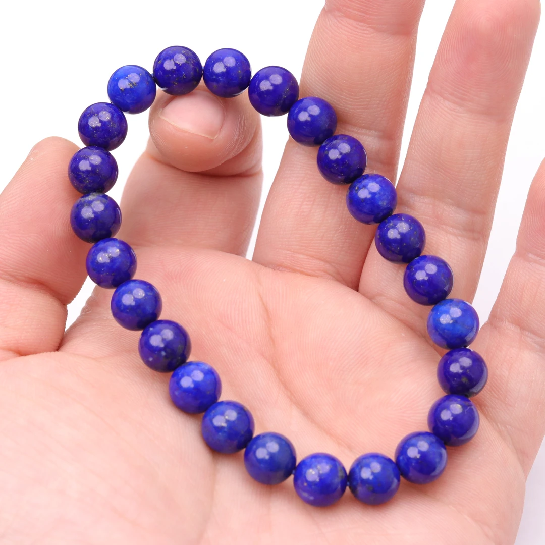 S4706【深海蓝】高品级青金石少金少黄款时尚圆珠手串文玩配饰