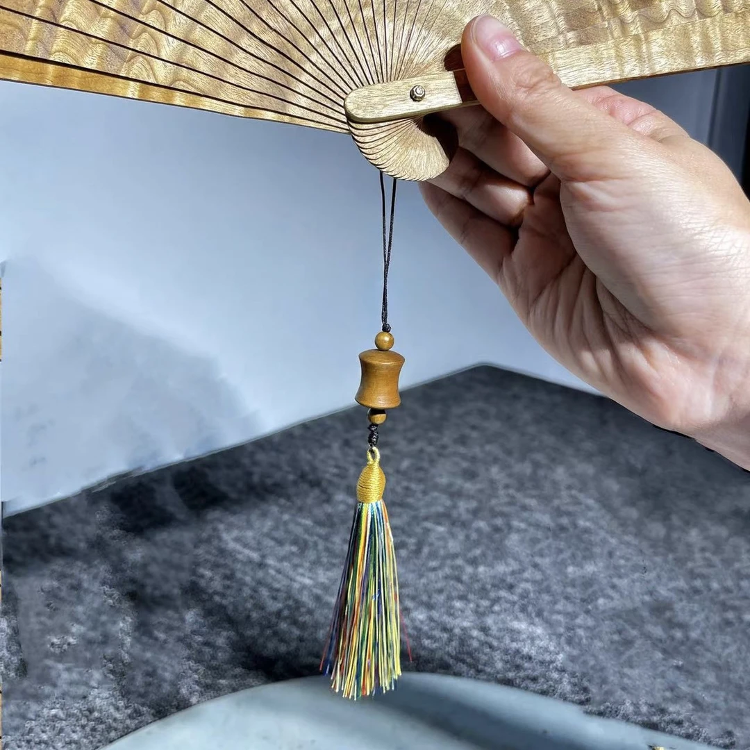 金丝楠木扇子吊坠流苏吊坠竹节珠