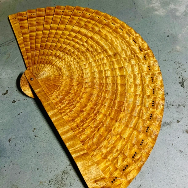 小叶金丝楠木苏扇中国非文化遗产手工扇实木工艺摆件家居饰品小号