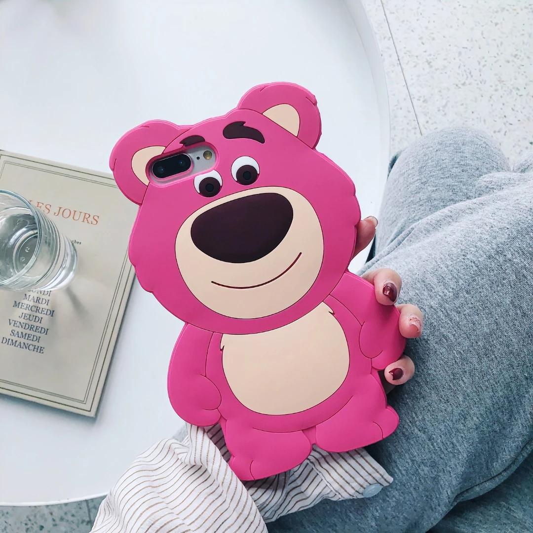 (苹果/华为/荣耀/oppo/vivo)卡通草莓熊iPhone14pro硅胶13手机壳