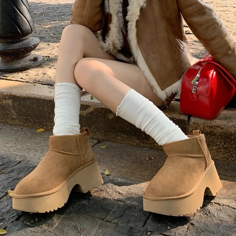 【交个朋友专属】雪地短靴女2024冬季新款时尚百搭加绒加厚棉鞋