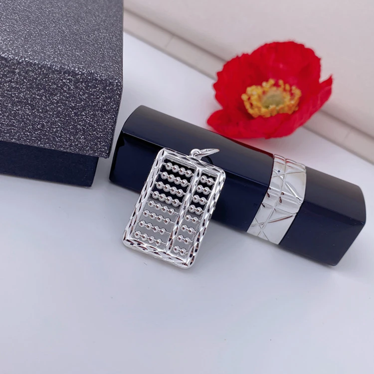 坠链均足银 足银990休闲大算盘吊坠 简约个性时尚（不含链子）