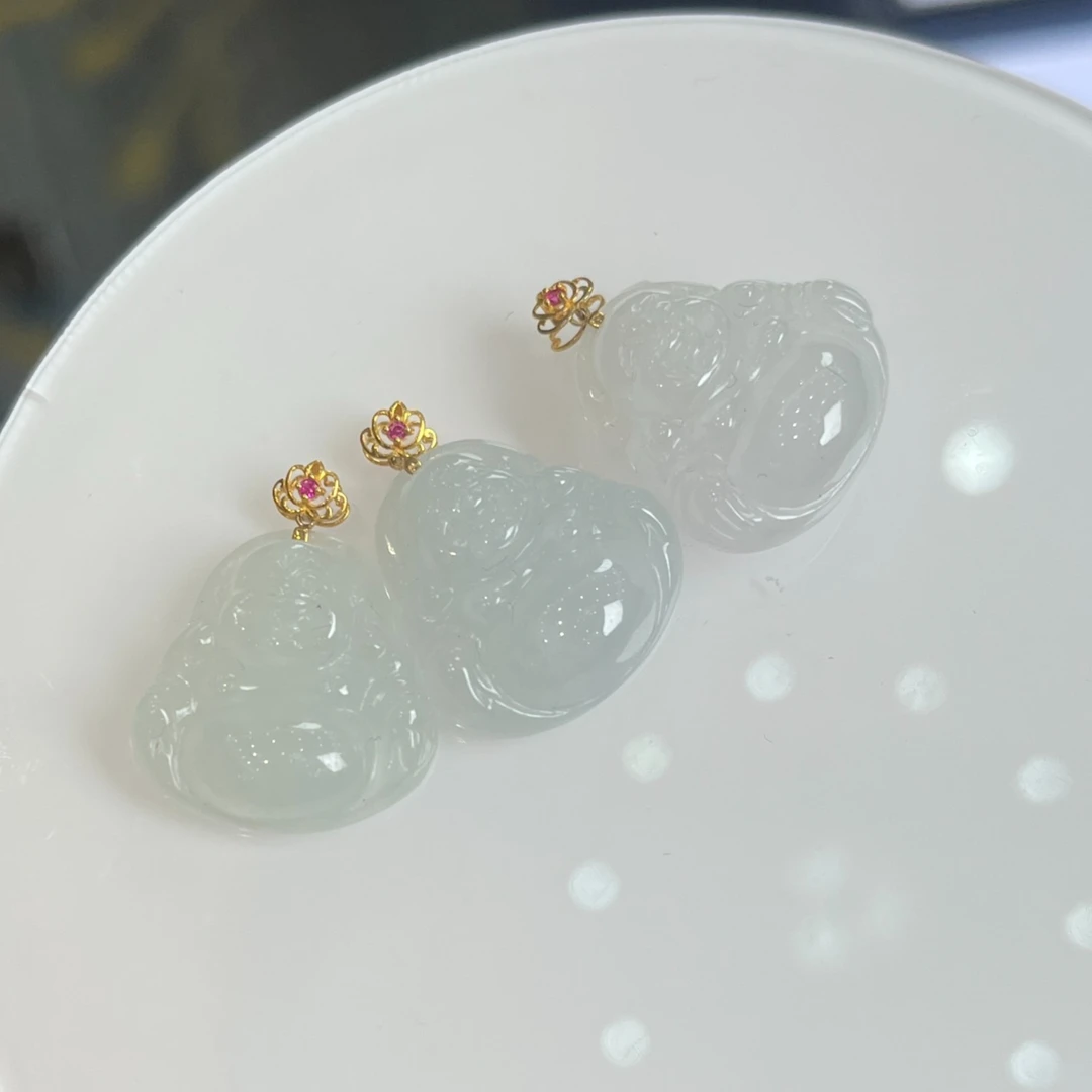 11.11 K140-186 18K佛公吊坠 天然缅甸A货翡翠挂件 多样性发1件