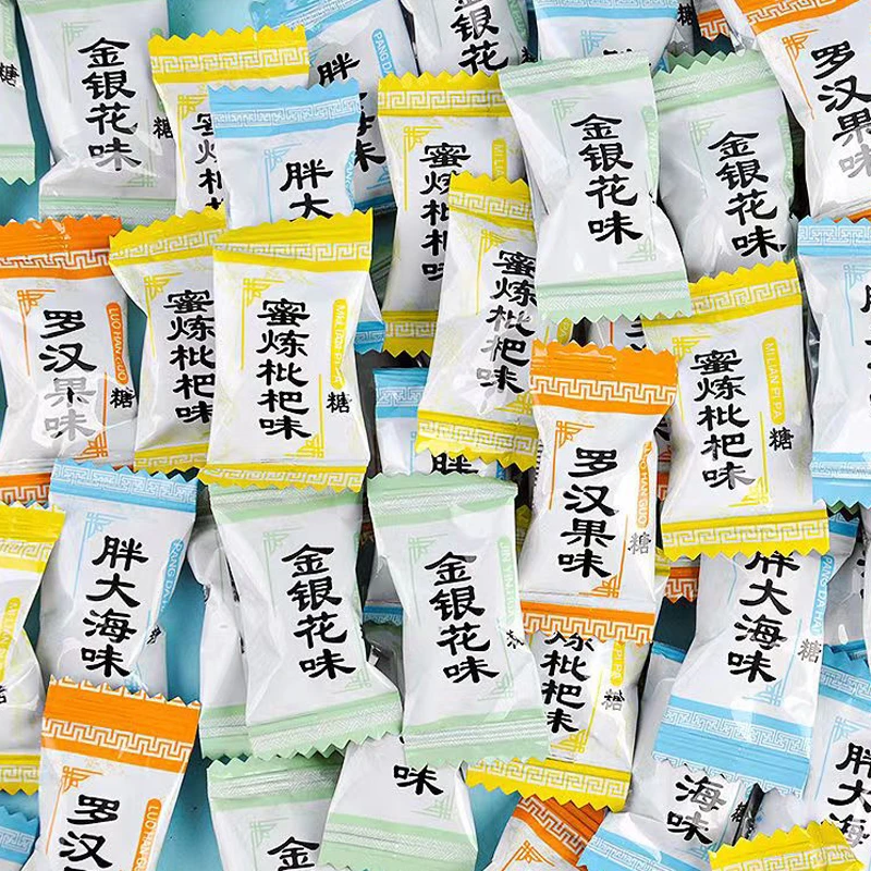 润喉糖罗汉果金银花枇杷胖大海口味含片薄荷糖果零食小吃清凉100g