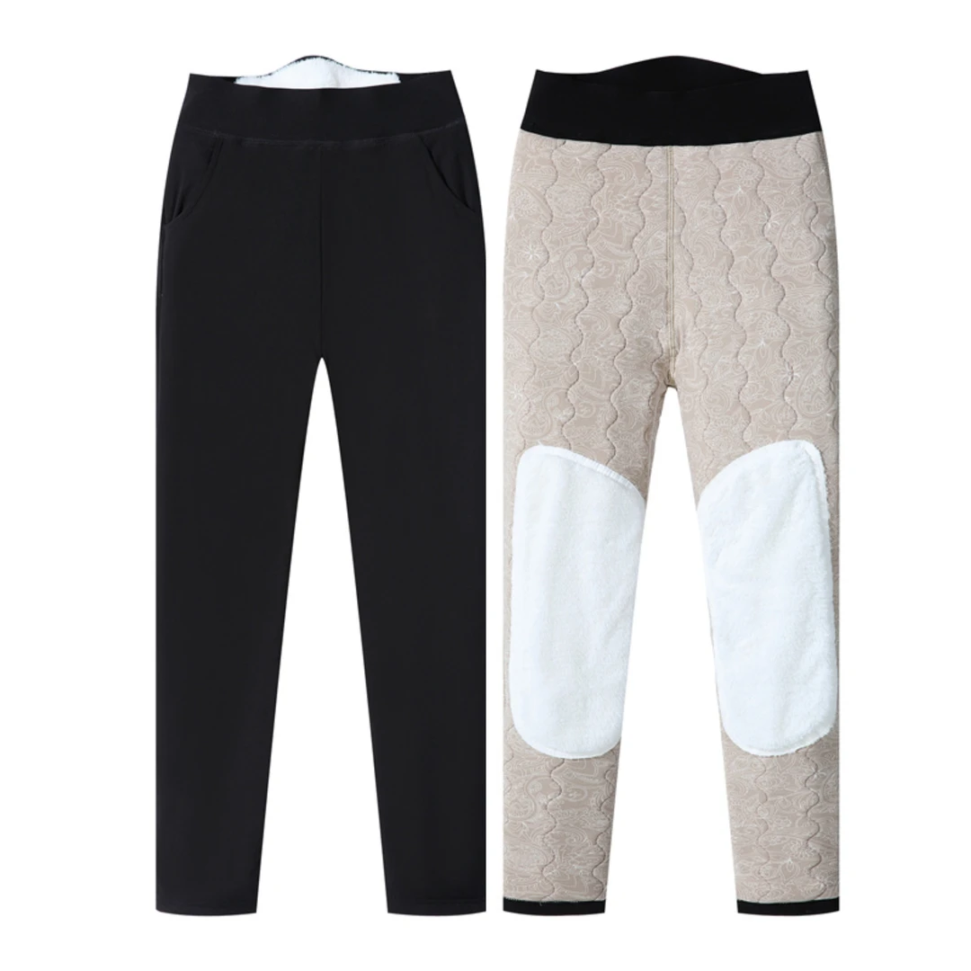 中老年妈妈转加绒加厚冬季高腰保暖直筒外穿大棉裤1216