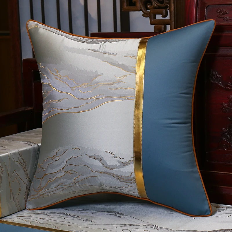 新中式抱枕靠垫大靠背垫腰垫新中式红木沙发客厅床头靠枕套中国风