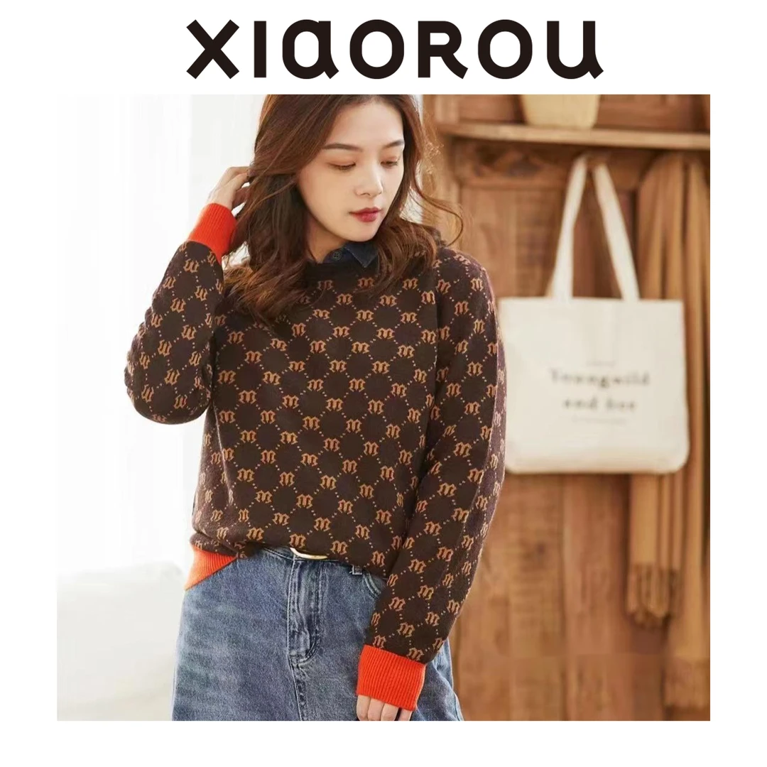 XIAOROU/小柔HA1093小柔羊绒冬季加厚休闲百搭100精纺老花山羊绒