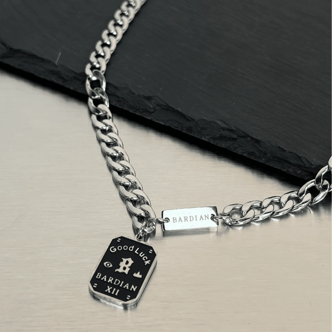 钛钢项链 父亲节好运铭牌钛钢项链男女ins冷淡风轻奢小众卫衣链潮