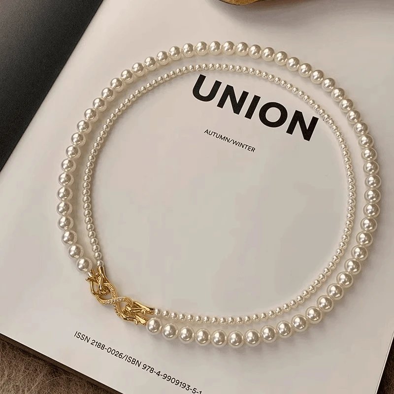 非金属仿珍珠项链 2025新款一款多戴项链女小众高级感秋冬毛衣链