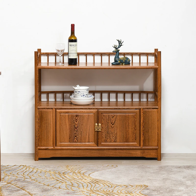 红木家具鸡翅木餐边柜实木新中式仿古储物柜边柜玄关柜木质收纳柜