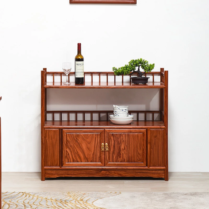 红木茶水柜新中式刺猬紫檀餐边柜花梨木置物柜实木碗橱柜储物柜