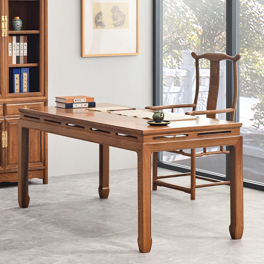 鸡翅木家用书法桌红木办公桌学习桌家用实木书桌书桌椅写字台桌子