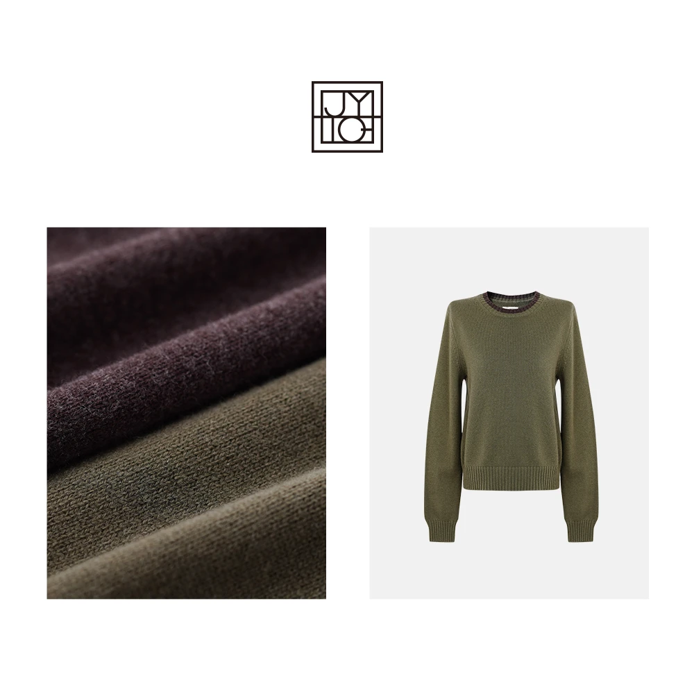 JiaoyeKequer【边塞牧歌】100%绵羊毛撞色套头衫CZ-310MS-QDD231023