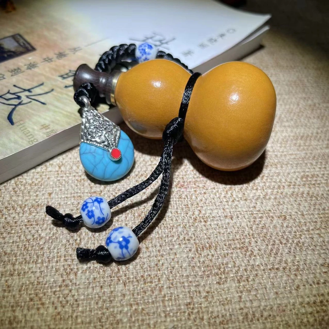 文玩葫芦烫画玉竹把件