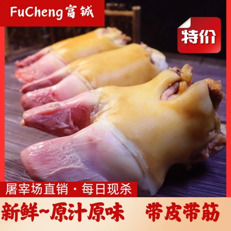 牛蹄掌 新鲜牛蹄子 带牛蹄筋牛蹄尖  火烧去毛黄牛短蹄  整只原味