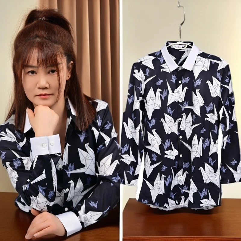 休闲商务时尚长袖衬衫男士寸衣寸衫情侣简约衬衫男女同款衬衣