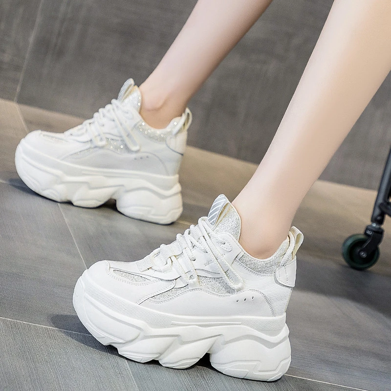 （厚底增高10CM）体闲老爹鞋2023年春季新款运动ins潮小白鞋1999-1