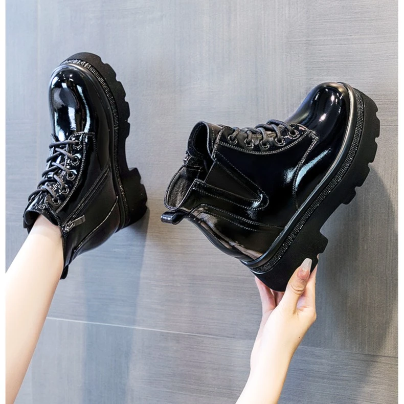 厚底增高9CM马丁靴英伦风秋冬时尚黑色9533-15（二）