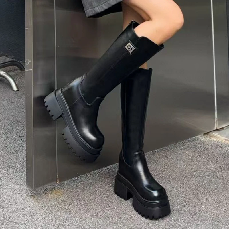 增高12CM2024秋季新款女鞋时尚欧洲站百搭小个子长靴9778-10