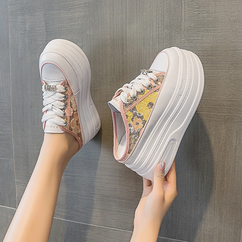 增高9.0公分2024新款时尚夏季包头拖多彩2066-5