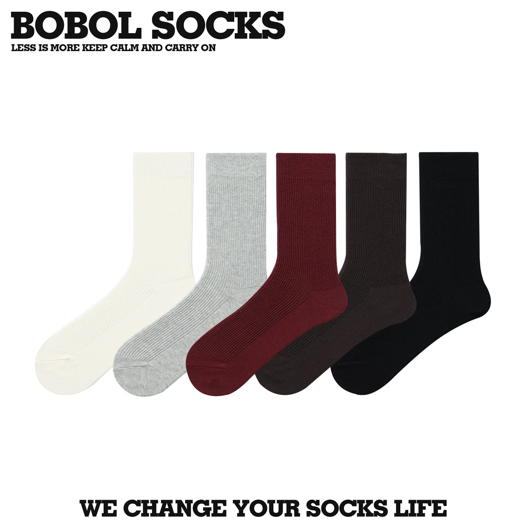 返潮复古 女袜百搭中筒女袜秋棉ins双针女袜复古中筒女袜