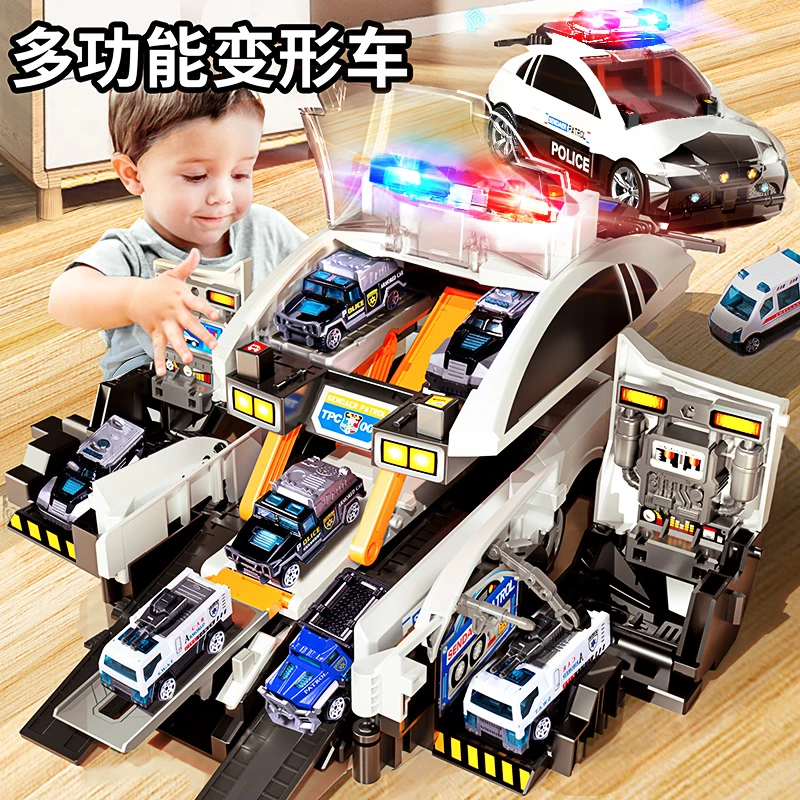 儿童变形汽车玩具男孩子3-6岁男童10小男生9益智力7生日礼物8警车