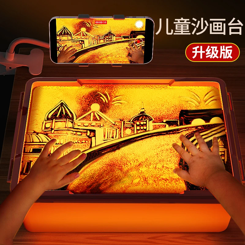 沙画儿童玩具女孩diy手工全套装彩沙台初学者刮刮沙画箱生日礼物6