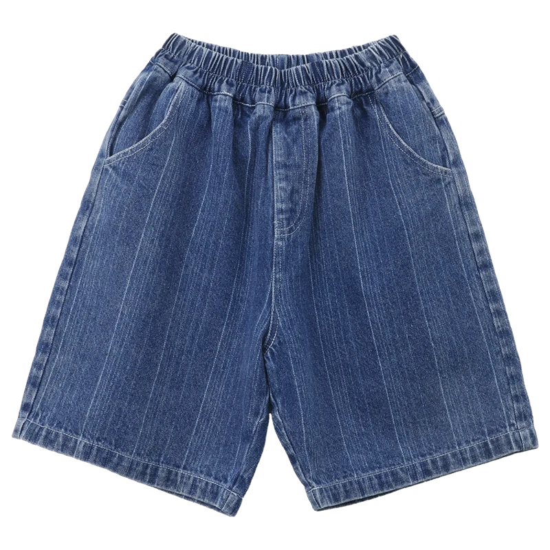 陈大猪LUSON男童牛仔短裤夏季中大童男孩条纹休闲五分裤MFX3222